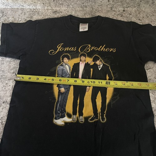 Jonas Brothers 2008 Tour T Shirt Youth L Black 2 Sided Graphics Anvil Tag - Picture 4 of 5