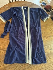 New Vtg Mens Loungewear by Sea Island Robe Blue Belted One Size Fits All NWOT