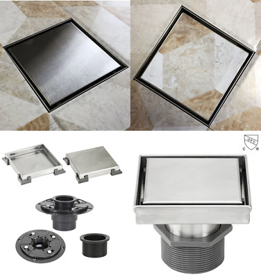 drain shower square tile reversible grate insert bundle base flat
