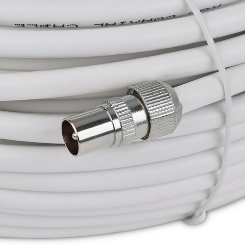 New 25m White RG6 Aerial Coax Cable Coaxial Lead 4 Free view Magic Eye Tv Link - Picture 3 of 7