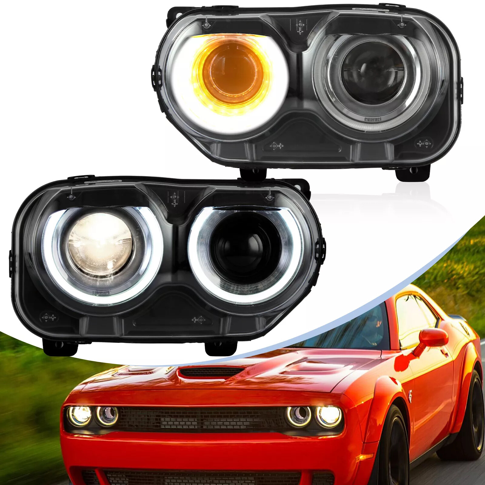 Optique LED DRL VLAND pour rouler de nuit en Dodge Challenger 2015-2022