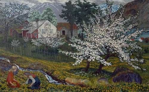 Nikokai Astrup : "Blossoming Apple Tree"  (c.1912) — Giclee Fine Art Print