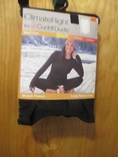 CLIMATE RIGHT BY CUDDL DUDS NEW MEDIUM CREW TOP BLACK BASE LAYER