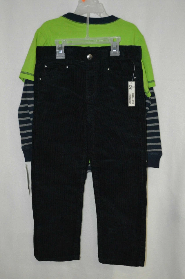 Boyz Wear By Nanette Green 2 PC Long Sleeves Boy's Pant Set - Size 4 NWT - Image 3 of 4