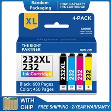 232XL 232 XL Ink Cartridges for Epson WF-2930 WF-2950 XP-4205 XP-4200 4-Pack