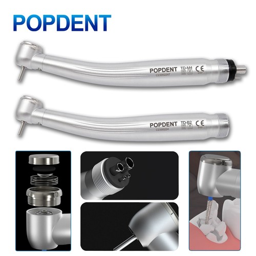POPDENT Dental High Speed (LED E-generator) Handpiece 4/2-Hole Air Turbine - Picture 3 of 32