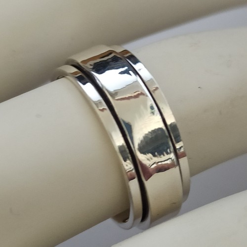 Shema Israel Silver Ring Band Spinner Solid 925 Hebrew Letters Unisex Gift 9.5 - Picture 12 of 13