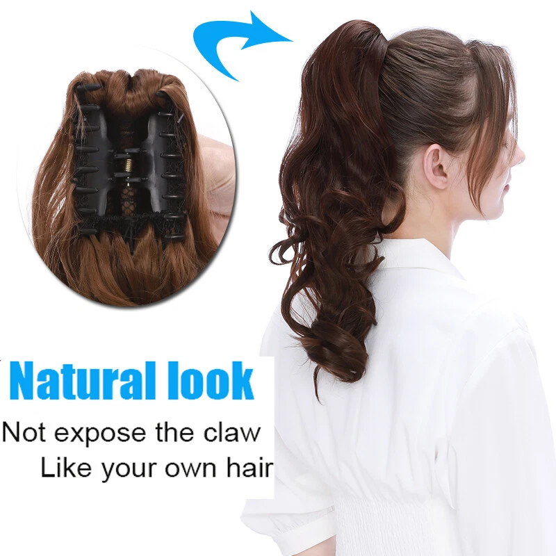 Extra Thick Real 12inch Claw Ponytail Clip In Hair Extension Fake Pony Tail HAIR - Image 4 of 4