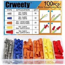 100PCS Wire Connectors Nuts Electric Wire Caps Assortment Nuts Connection