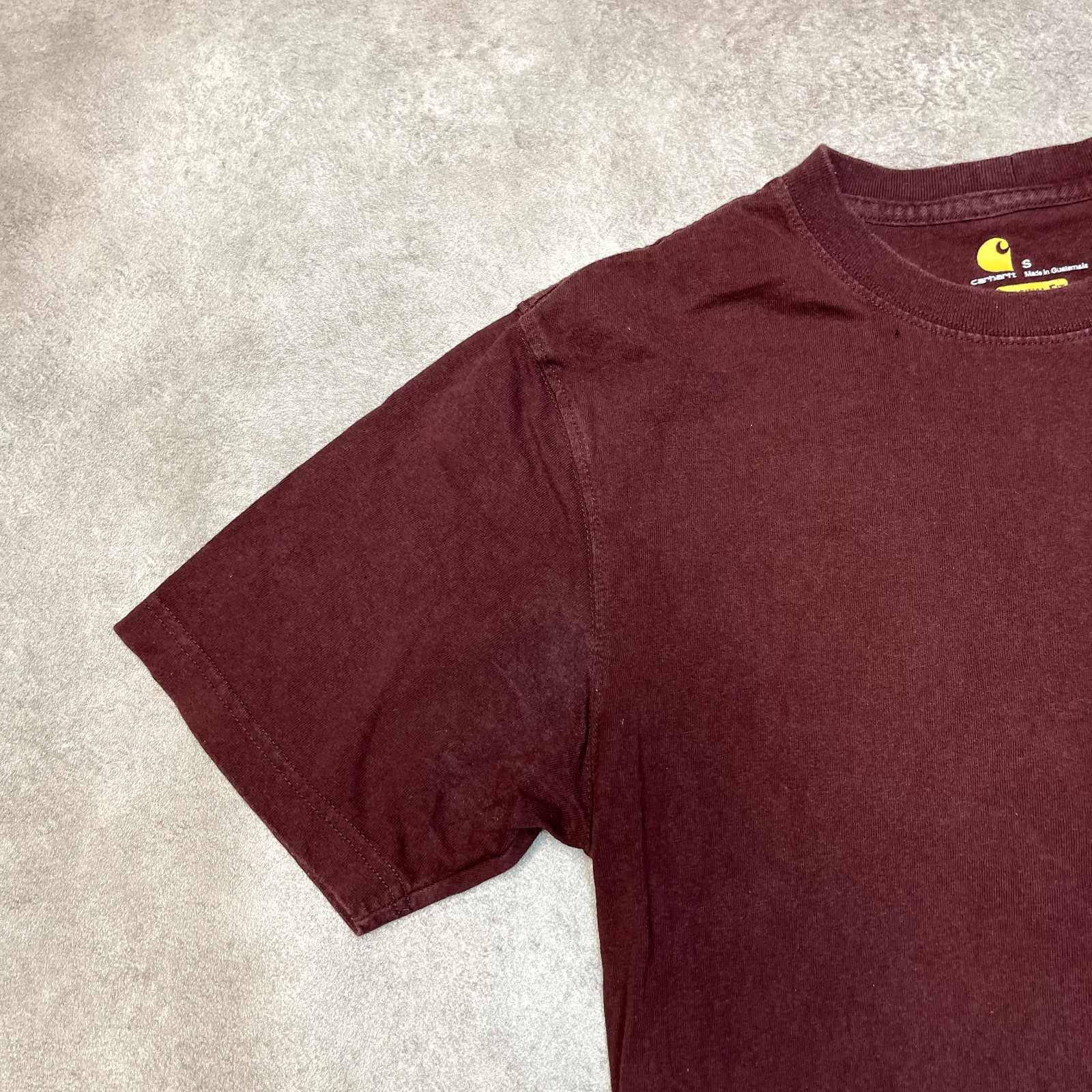 Carhartt T-Shirt Mens Y2K USA Short Sleeve Pocket Workwear Tee, Burgundy, Small image 5