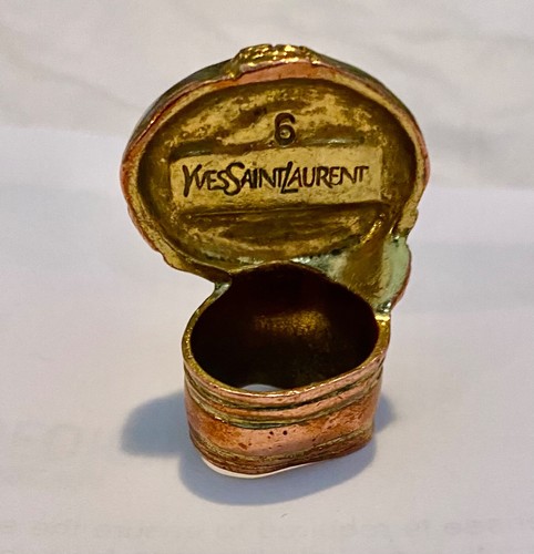Yves Saint Laurent Arty Ring : Gold & Blue Crystal - Size 6 - Picture 4 of 6