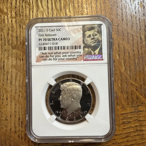 2021 Kennedy S Clad 50c  NGC PF70 ULTRA CAMEO 1St Releases ￼￼