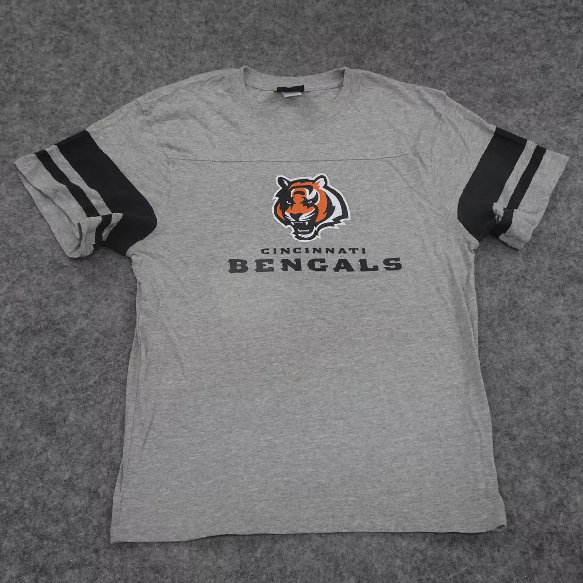 Cincinnati Bengals T Shirt Boys XL 14 16 Gray Black Short Sleeve