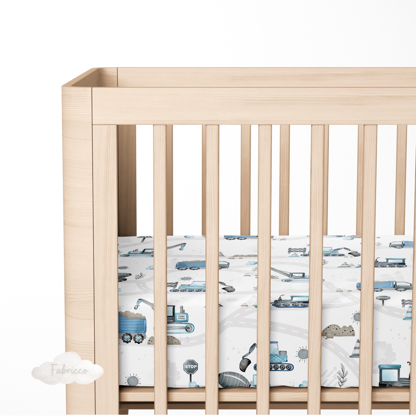Lenzuolo con angoli Baby Diggers, lettino bambino, COTONE, costruzione, asilo nido ragazzi foto 6