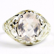 ROSE QUARTZ Sterling Silver Ladies Ring -Handmade SR004