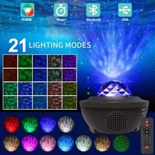 USB LED Star Night Light Music Starry Water Wave LED Projector Light Bluetooth P