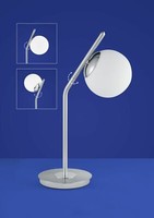 Deutsche Led Tischleuchte 9W/230V Nickel Glas Tastdimmer 900Lm Drehbar HöHe 40Cm