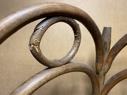Antique Curved Wood Corner Armchair, 1900, Art Nouveau, Fireplace Corner - Picture 10 of 11