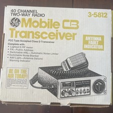 GE 3-5812 TWO-WAY 40 CHANNEL MOBILE CB RADIO TRANSCEIVER W/ MIC New Open Box