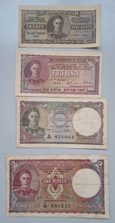 Ceilán 25 50 céntimos 1 2 rupias 1949 1944 1942 1943 ver otras ventas