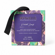 Spongelle Private Reserve Violet Leaf Body Wash Infused Buffer Sponge NIB Vegan