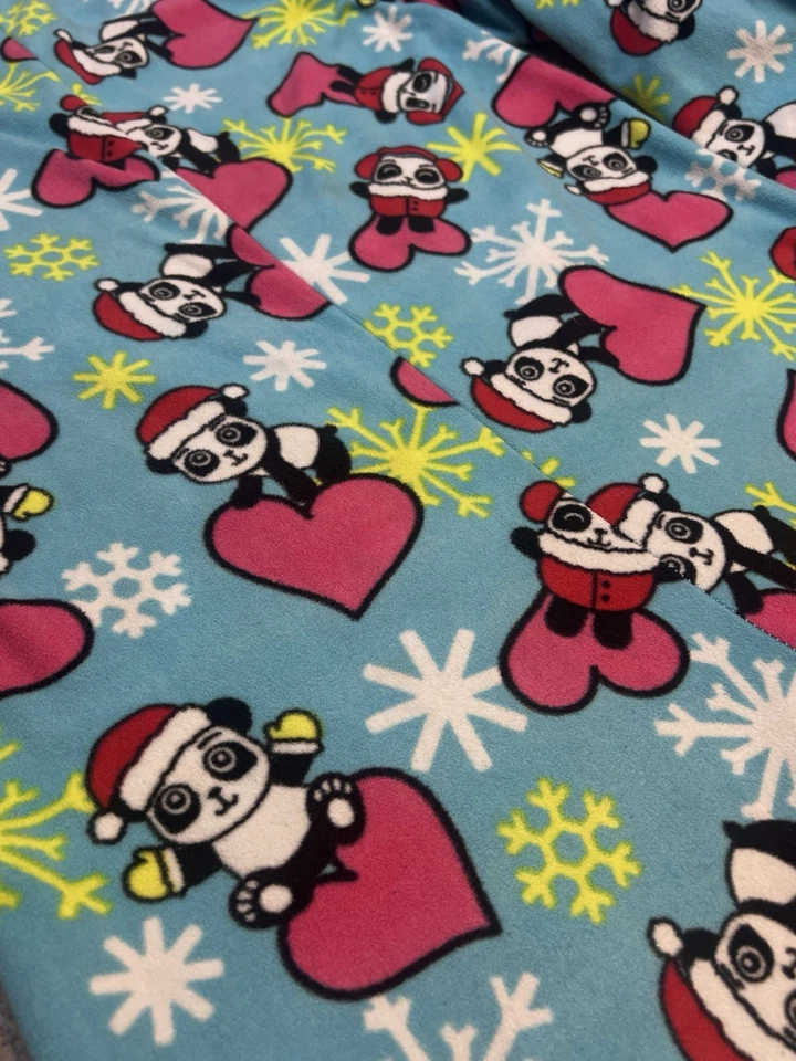 Joe Boxer Una Pieza Cremallera Pies Dormir Niñas Talla Grande Azul Y Rosa Pandas Foto 2 de 4