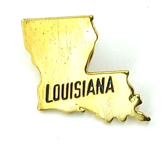 Vintage NOS Louisiana State Shaped Pin Button