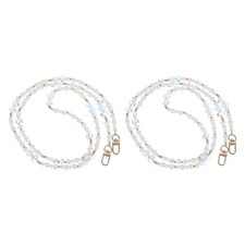 2Pcs Pearl Phone Chain Crossbody Lanyard Beaded Flower Wrist Phone Strap Gold