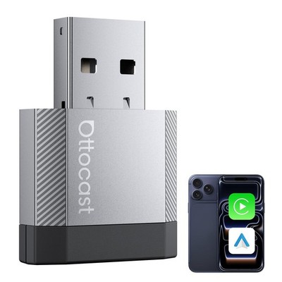 OTTOCAST 2026 Mini Nova 2-in-1 Wireless CarPlay Android Auto Adapter USB 5GHz