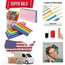 47 pcs 7'' Hair Curlers Rollers Flexi Rods Flexible Curling Rods Set No Heat ...