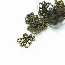 Bronze Octopus Cthulhu Charms, 20.5x24mm - US Seller