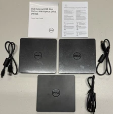 Lot of 3 - Dell DW316 Slim USB Wired External CD/DVD Rewriter Optical Drive