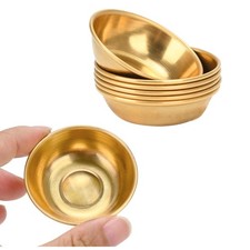 Gold Tiny Brass Buddhist Water Offering Bowls Altar Meditation 1.9 Inch 7 PCS