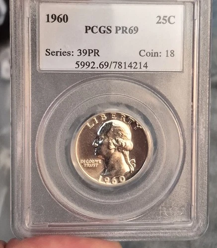 1960 Pr 69 Washington Quater Gem List 165.00 Sale 69.00