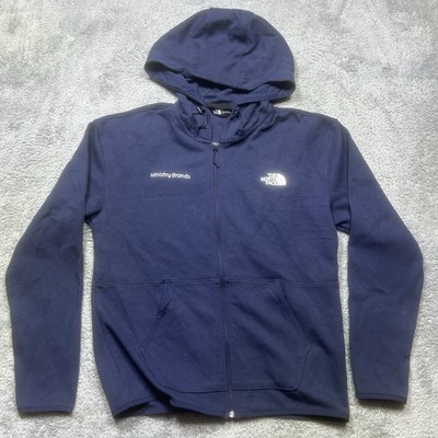 The North Face Double-Knit Full-Zip Hoodie Men's M Navy CO LOGO Outdoor NF0A8BUS