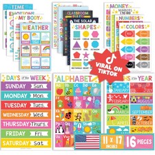 16 Educational Posters for Toddlers 13 Learning Poster for Kids Ages 35, Alp...