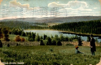 Pättvik, Dalarne, Sweden, vintage, postcard, hot weather, concern, Postcard