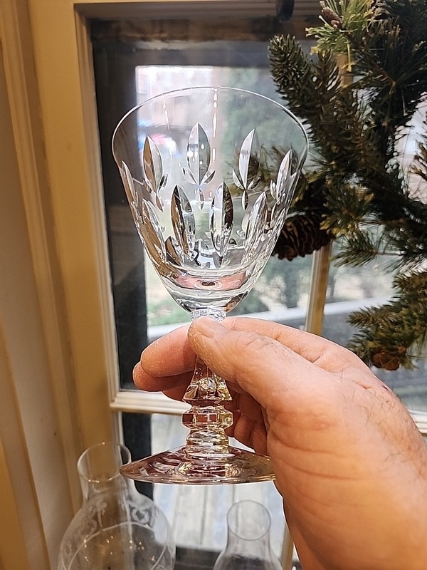 Set of 8 Vtg Tiffin-Franciscan "Karen" Crystal Water/Wine Glasses