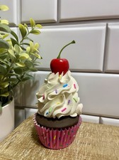 SPRINKLES Fake Bake Whipped Cream Cupcake Dessert Tiered Tray Decor SO CUTE 