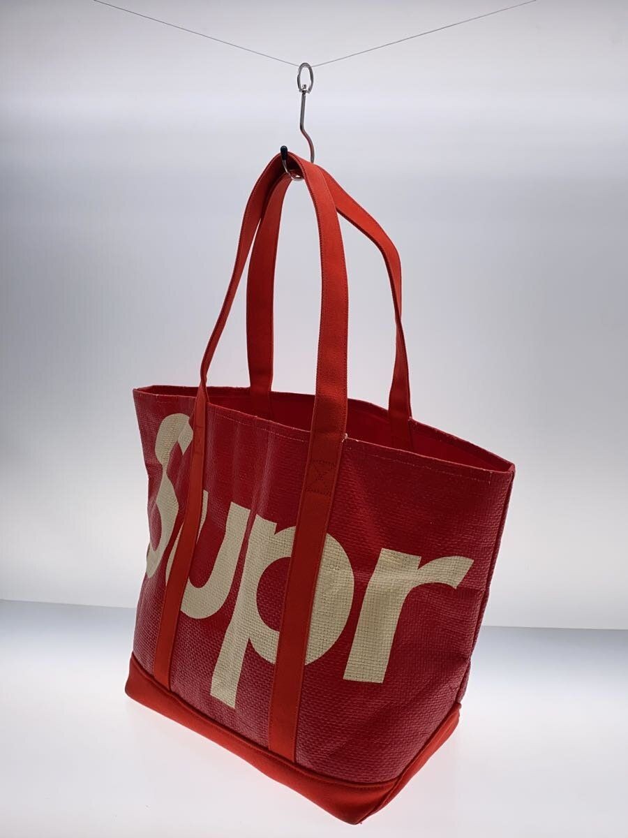 Supreme tote bag 20SS Raffia Tot polyester RED Used | eBay