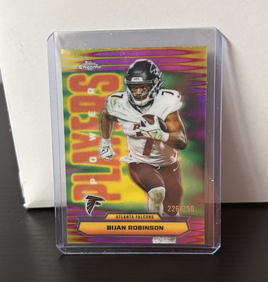 2025 Topps Chrome Power Players Bijan Robinson #PP-11 Pink Refractor 226 /250