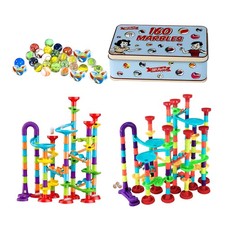 Marble Run Game Construction Set or Glass Marbles Tin Retro Toy Kids Gift