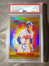 2021 Topps Finest Flashbacks #212 CHIPPER JONES /50 GOLD REFRACTOR PSA 10