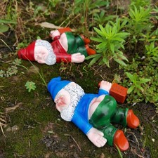 Funny Drunken Garden Gnome Resin Statue 15cm Outdoor Yard Decor Ornament UK