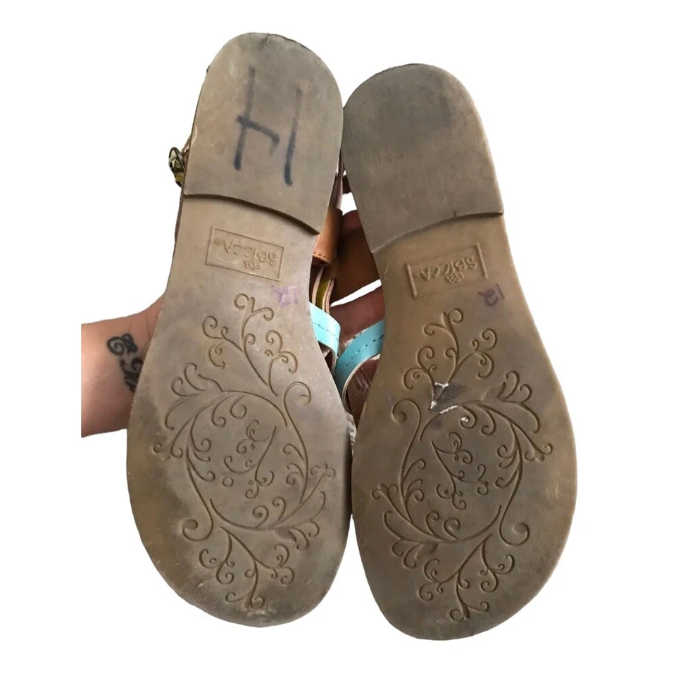 SBICCA Womens Size 7.5 M Multi Color Open Toe T Strap Thong Sandals Shoes - Image 2 of 4