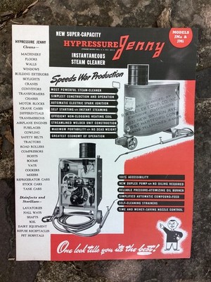 Rare Vintage Original Homestead Valve  Jenny Steam Cleaner Flyer  Coraopolis PA