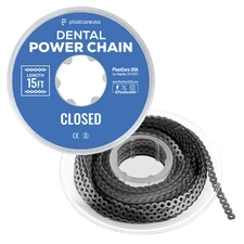 Black Closed Dental Orthodontic Power Chain – 15 ft Elastic Ligature for Braces