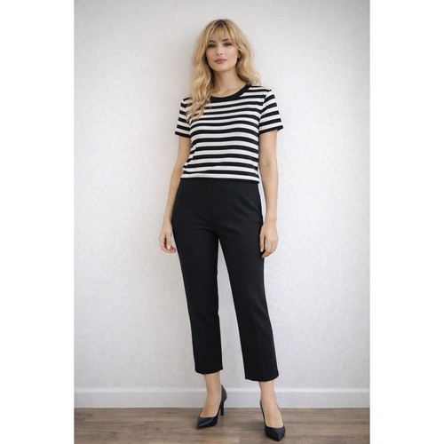 Modern Citizen Black Wide Leg Cropped Pants Size Large Split Hem