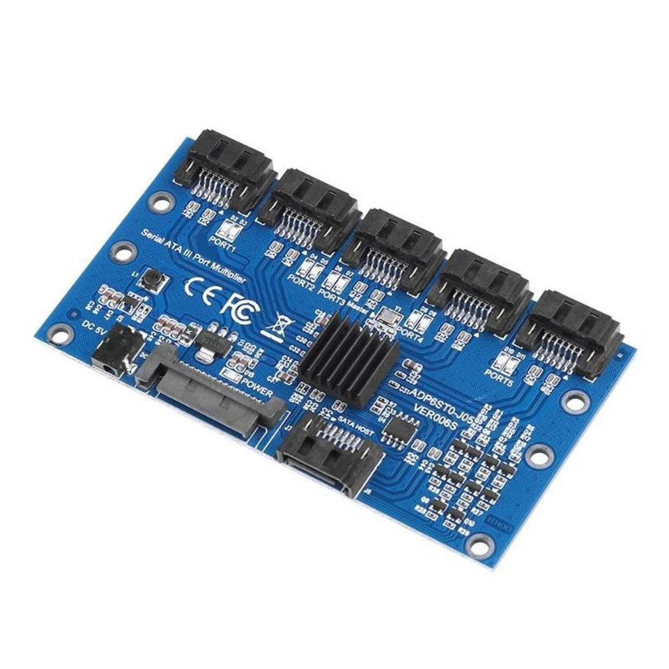 1 To 5 Ports SATA Expansion Card SATA3.0 7PIN Motherboard 6Gbps Riser Card Hub - Image 4 of 4