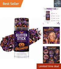 Orange, Purple Black Glitter Stick - Perfect for Halloween Festivals Cosplay